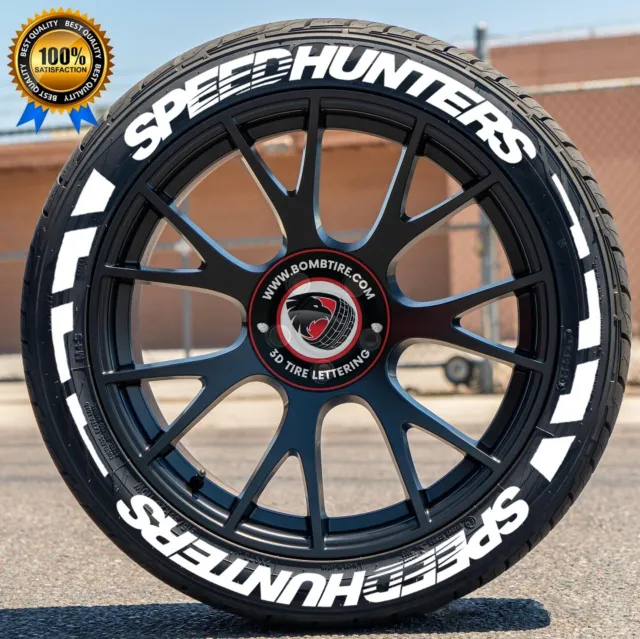 Tire Lettering Speed Hunters Stickers +W Strips Tire Letters Decals 1.00"