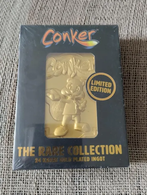 Conker 24k Gold-Plated Ingot 1985 copies (n64 bad fur day live & reloaded xbox)
