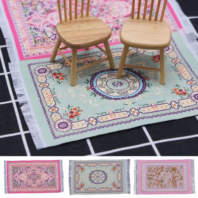 Multicolor Dollhouse Carpet Floral Pattern Floor Covering Mat