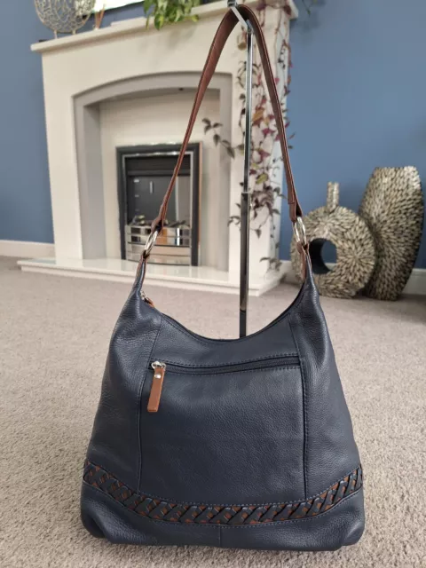 Rowallan navy cheap leather bag