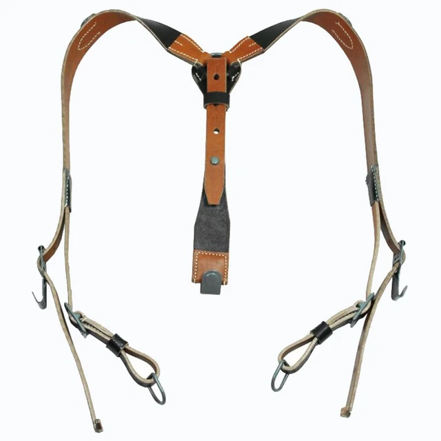 WW2 German Army Leather Equipment Combat Y-STRAP Suspenders Load Bearing Y STRAP