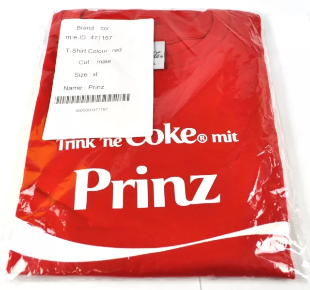 Coca-Cola Coke Prinz T-shirt rot Größe XL Namen Vornamen Namensshirt