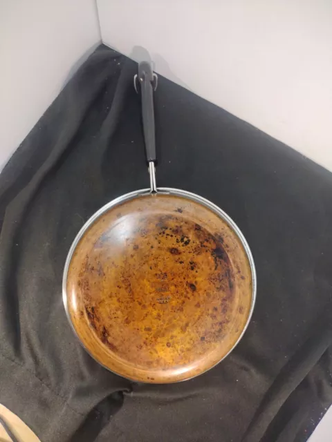 VINTAGE REVERE WARE 1801 Copper Bottom 9” Skillet Frying Pan MADE