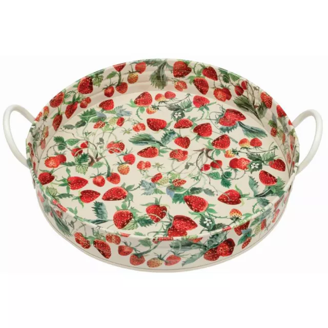 Emma Bridgewater Garden Tray Strawberries Themed Large Round with Handles 38.5cm