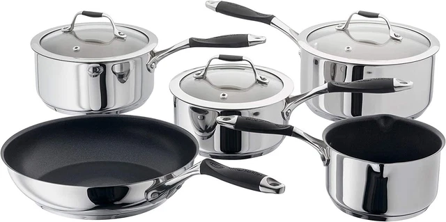 Stellar James Martin Set 5 pezzi pentole 16, 18, 20 cm, padella per latte, padella per friggere
