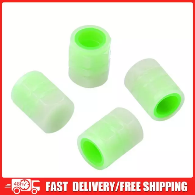 4pcs Schrader Valve Cover Luminous Nozzle Valve Cap for Auto Motorcycle Bicycle