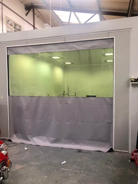 Grey & Clear Heat Retaining Workshop Roller Shutter Curtains 10 Ft X 9 Ft