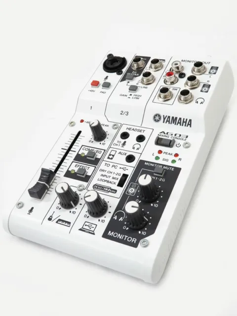 Yamaha AG03 Usages Multiples 3-Ch Live Enregistrement Webcast Mixer USB Audio