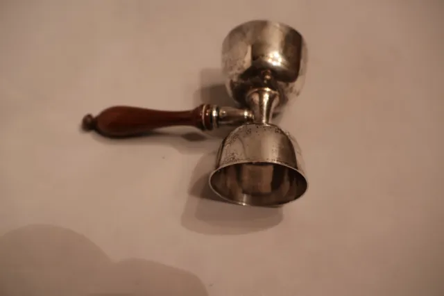 B&M Sterling Silver Double Jigger with Wooden Handle -Vintage-Monogrammed