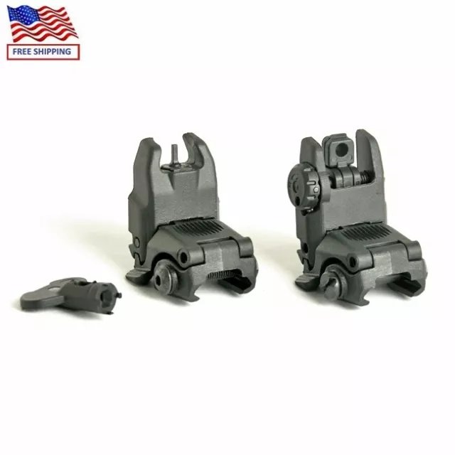 Tactical Polymer Front Rear Folding Sights Flip Sights Black  Fit 20mm Picatinny