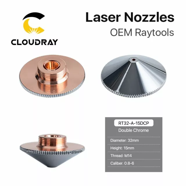 Laser Nozzle Double Layer Chrome-plating Dia.32mm H.15mm for Raytools Laser Head