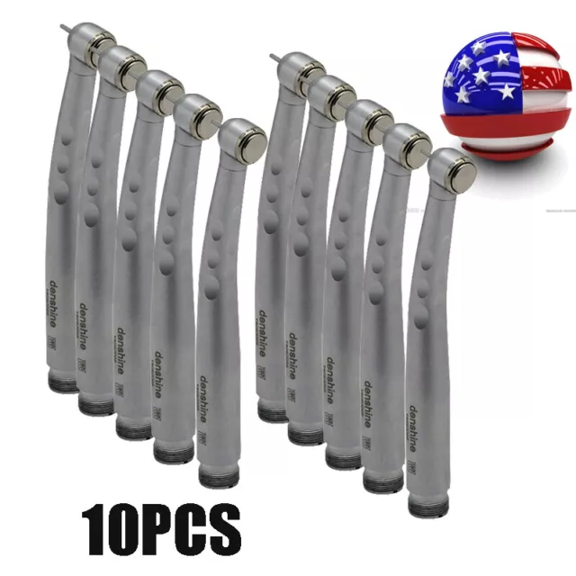 10PCS Dental High Fast Speed Denshine Handpiece Standard Push button Turbine
