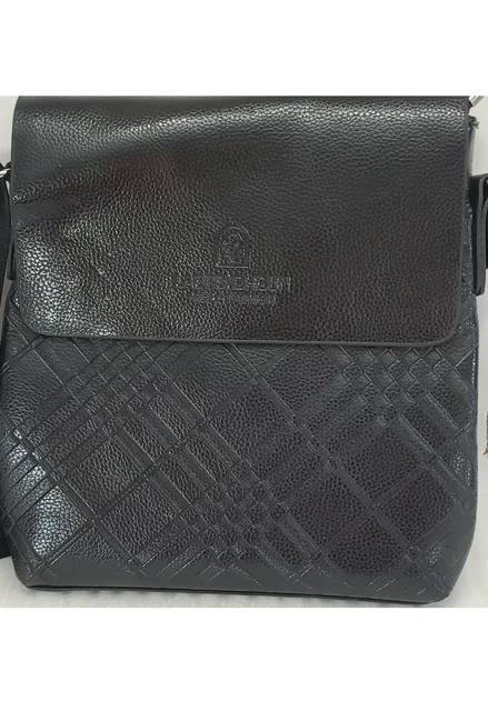 Ladrenzhizun Mens Messenger Man Bag Black Leather Crossbody Flap Pocket Zipper