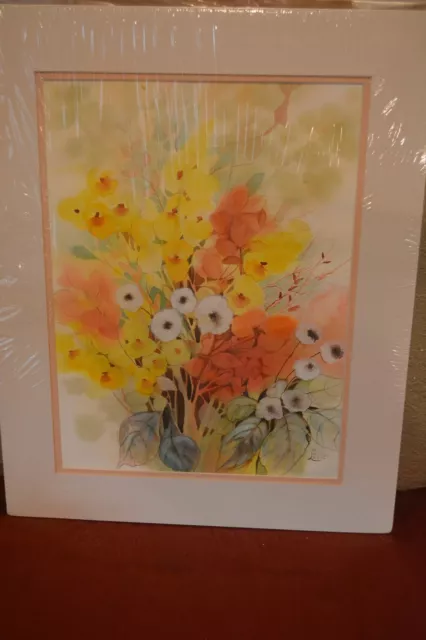 Original SIGNED Louise Colussi- Butterfly on Flower- Watercolor
