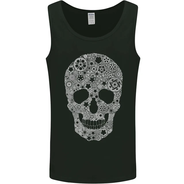 Gilet Gear Skull Biker Moto Auto Auto Uomo Serbatoio