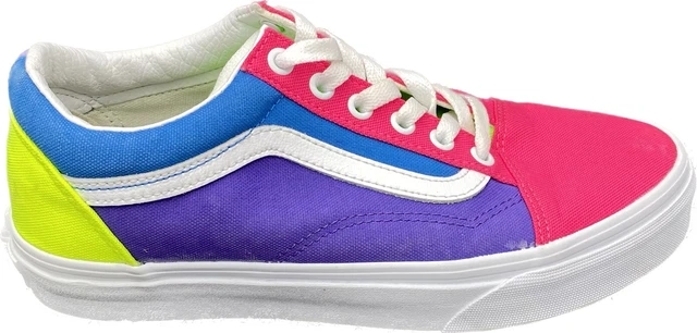 Vans Old Skool Neon Color-Block Skate Shoe Pink Purple Yellow Women's 7.5 Vans Old Skool Neon Color-Block Skate Shoe Pink Purple Yellow Women's 7.5