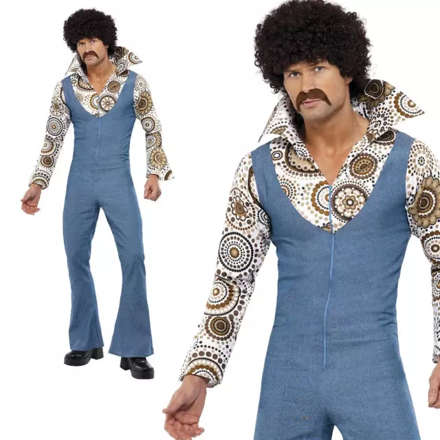 MENS 60S 70S Groovy Dancer Costume Disco Fancy Dress Costume by