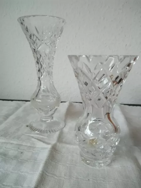 2 Vasen;Bleikristall; Blumenvase;Kristall