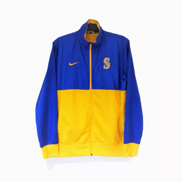 Nike MLB Tracksuit Track Jacket Seattle Mariners Blue Yellow Baseball Size Large