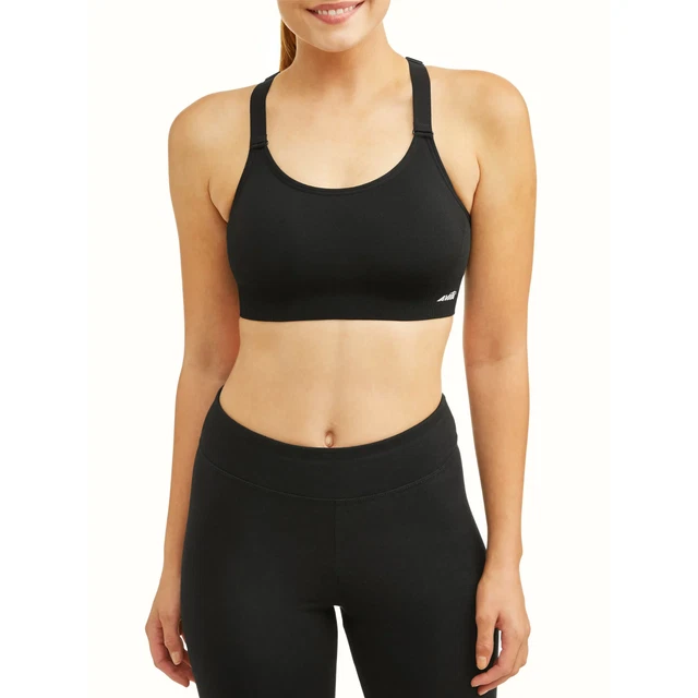 AVIA WOMENS SIZE XL Seamless Moisture Wicking Keyhole Sports Bra in Black  763 £14.16 - PicClick UK