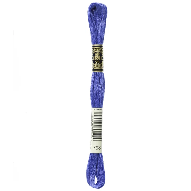 Paquete de 12 DMC 6 hilos bordado algodón 8,7 yardas azul oscuro Delft -117-798