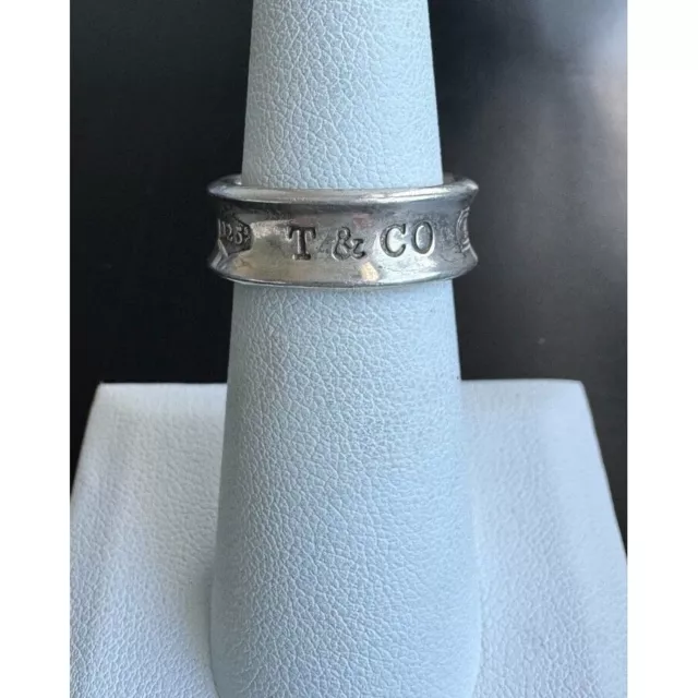 1837 Collection Tiffany & Co 925 Sterling Silver Concave Band Ring Size Sky