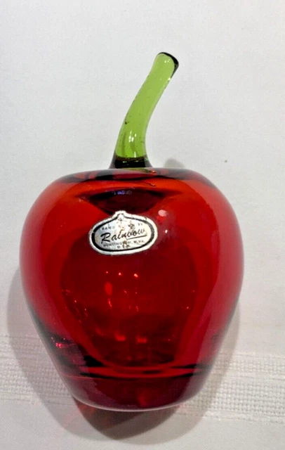 Vintage Handblown Red Apple Rainbow, Huntington W.VA