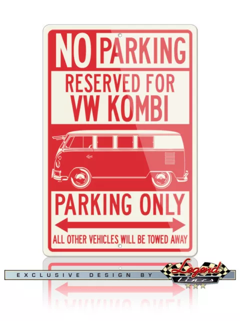 Volkswagen Bus Kombi Standard Reserved Parking Only 8x12 Aluminum Sign - VW Car