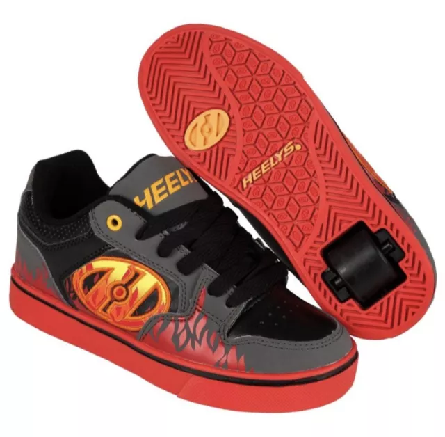 Heelys Motion Plus Red Black & Grey Flame UK Size UK 5. Worn Once.