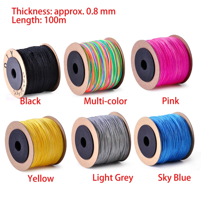 100M Shamballa Makramee Flechten Perlen Faden Seil Kordel Nylon Schnur 0.8mm ct 2