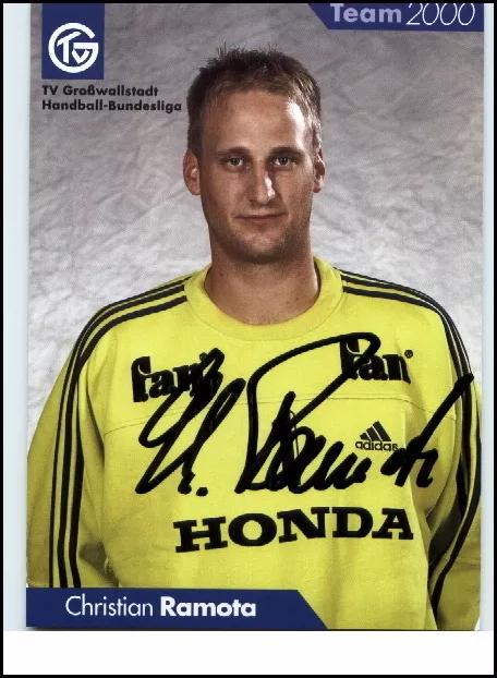 Autogramm Handball Bundesliga Grosswallstadt Hand-signiert Christian RAMOTA 2000