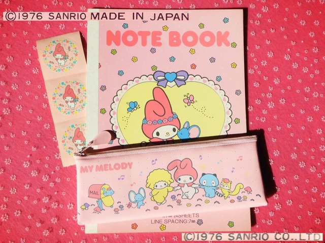 ✘-RARE Vintage 1976 SANRIO MY MELODY Astuccio Pencil Case NUOVO JAPAN ᛭ Quaderno