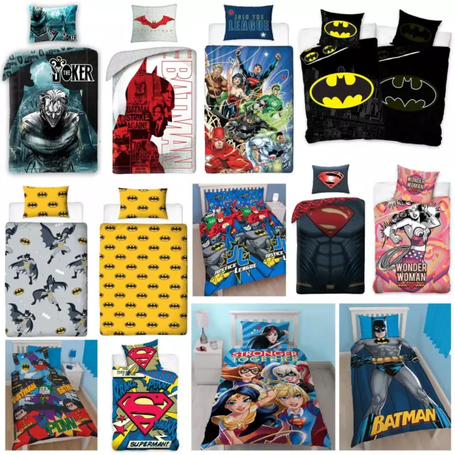 Juegos De Fundas De Edredón Dc Comics - Ropa De Cama Individual/Doble Niños Superhéroes Dormitorio