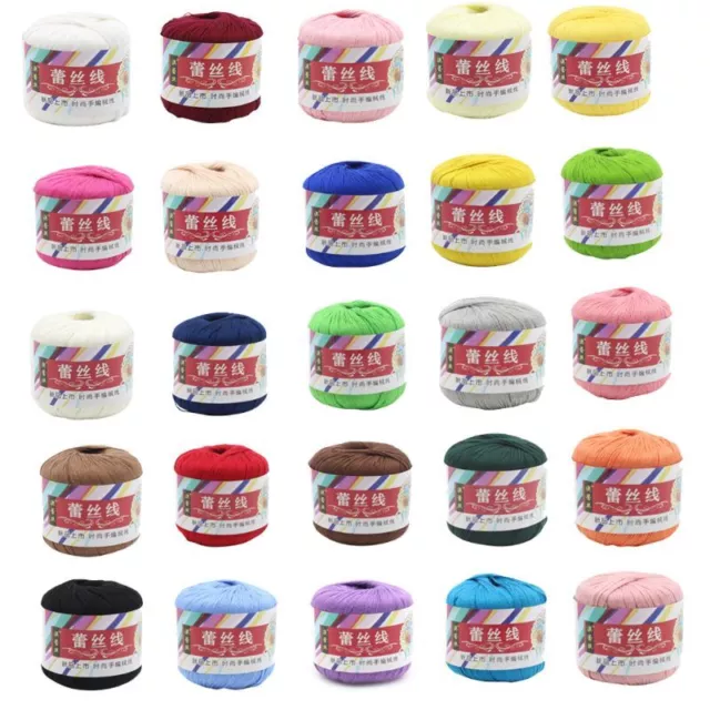 Mercerized Cotton Cord Thread Yarn DIY Embroidery Crochet Knitting Lace Sewing