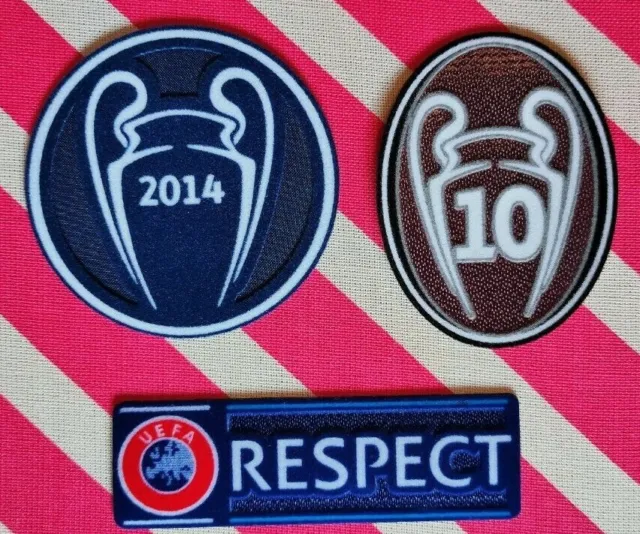Parches Campeón UCL Champions League 2014 + 10 copas + RESPECT (desde Madrid)