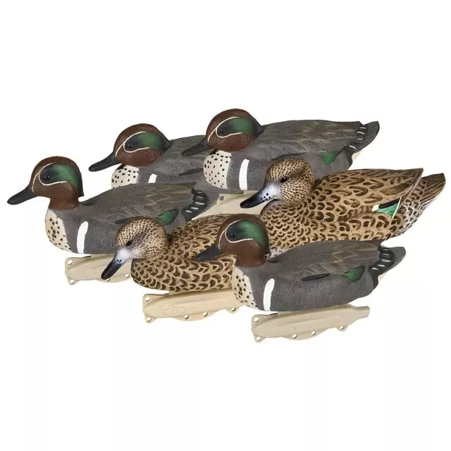 Flambeau Outdoors Front 2 Green-Winged Teal Decoys, 6-Pack, 10.5 inch 4.4 Pounds