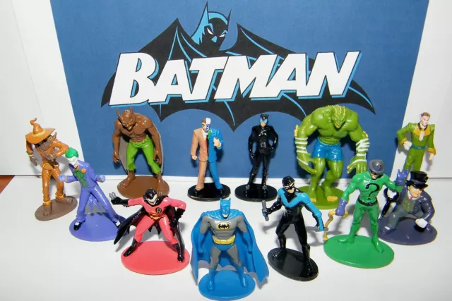 Batman Superhero Figure Toy Set 0f 12 w/ Catwoman, Joker, Robin, Nightwing Etc