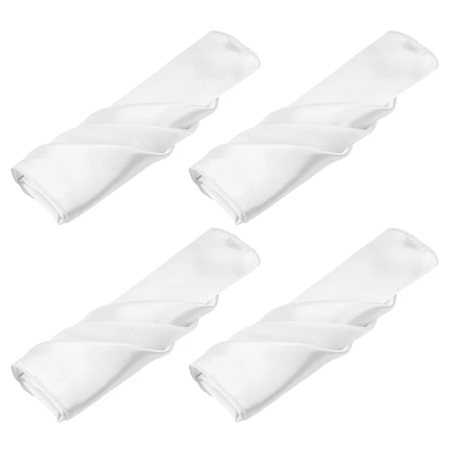 12pcs White Satin Table Napkins Polyester Square Bright Table Napkin 20×20 Inch