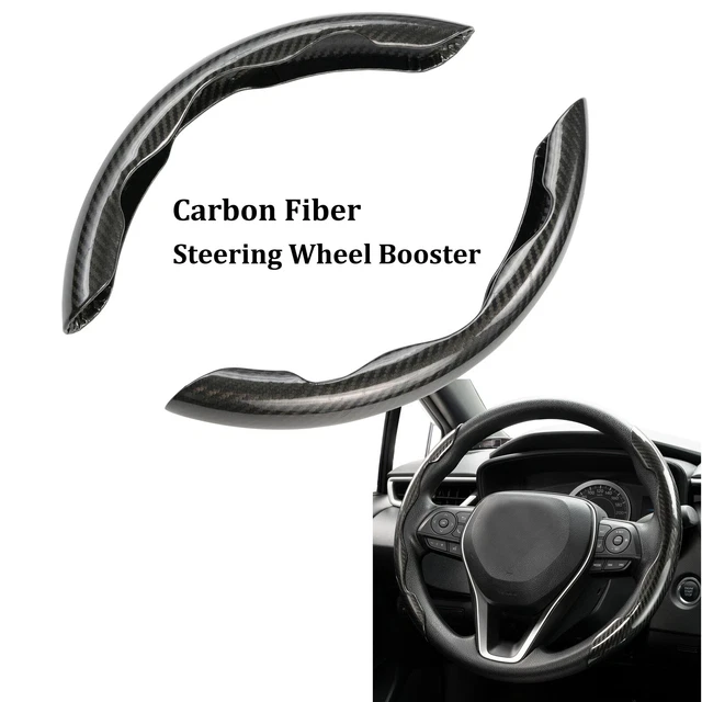 2x Universal Car Steering Wheel Booster Cover Carbon Fiber Non- Slip Accessories