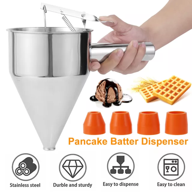 Pancake Batter Dispenser Funnel Cake Dispenser with Stand Stainless Steel .g