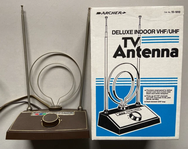 VINTAGE ARCHER DELUXE Indoor VHF/UHF TV Antenna Color Eagle Radio