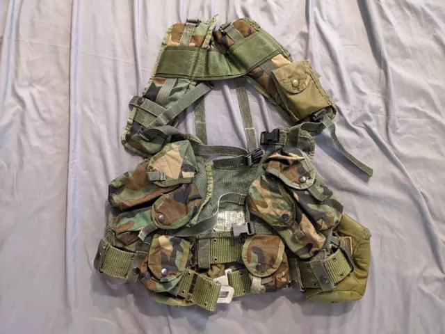 Tactical Load Bearing Vest Enhanced Woodland Camo US Army Reyes Industries