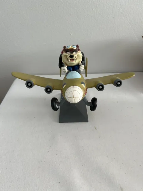 Rare 1995 Looney Tunes Tasmanian Devil WWII Fighter Jet Airplane Sculpture Plane