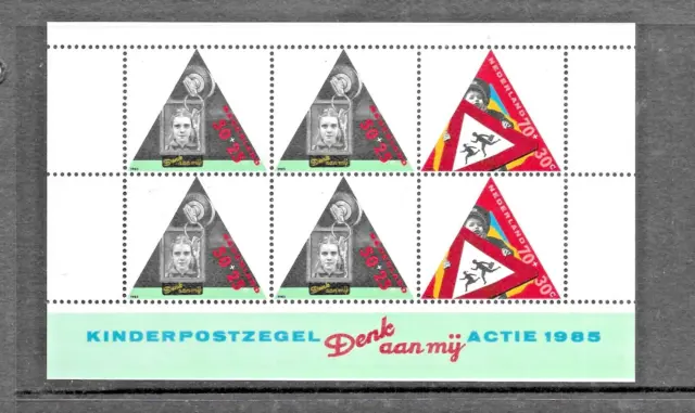 Netherlands- 1985 - Child Welfare Stamps - Child and Traffic - sheetlet - MNH