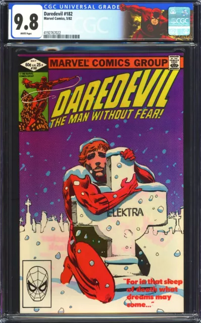 Daredevil #182 CGC 9.8 NM/MT Custom Label - Frank Miller Story! Marvel 1982