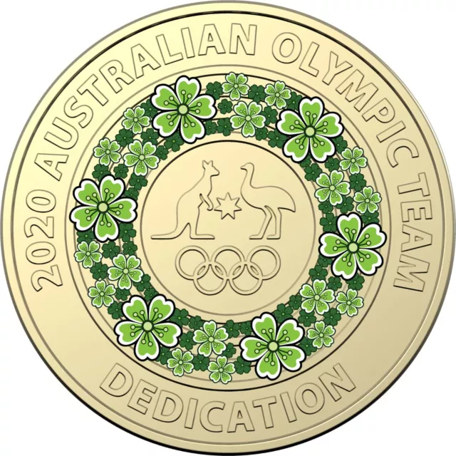 2020 $2 Green Tokyo Olympic Games Dedication Australian Two Dollar Coin Circ