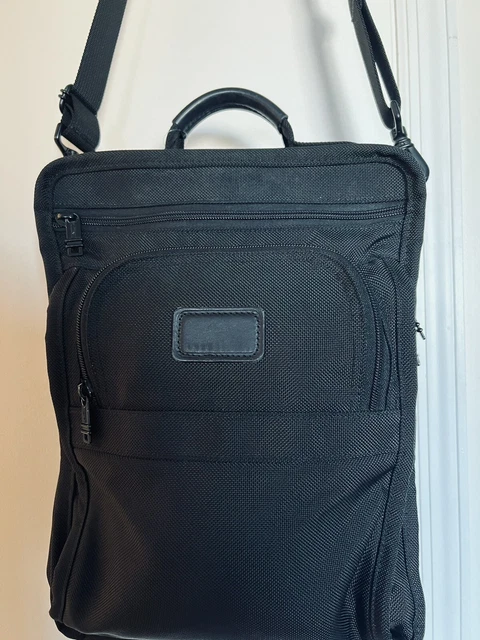 Tumi Mens Crossbody Bag Messenger Bag Travel Laptop Bag Black Compartments $575