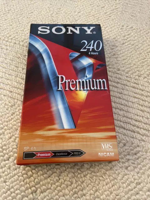1 VHS Leer Kassette - NEU OVP - SONY Premium  - 240min 4 Stunden Video Rekorder
