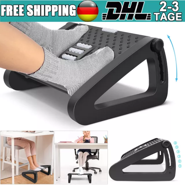 Fußstütze Schreibtisch Fußablage Fußbank Fußhocker Ergonomisch Büro Verstellbar