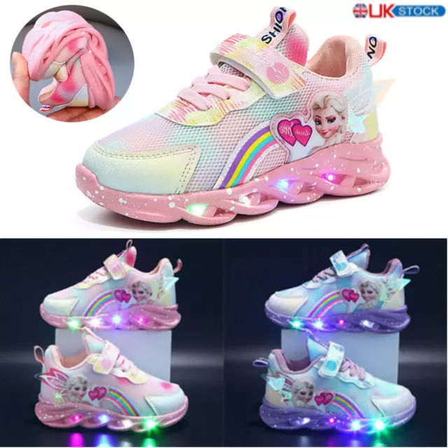 Kids Led Luminous Sneakers Flashing Children Girls Light Up Trainers Shoes Size